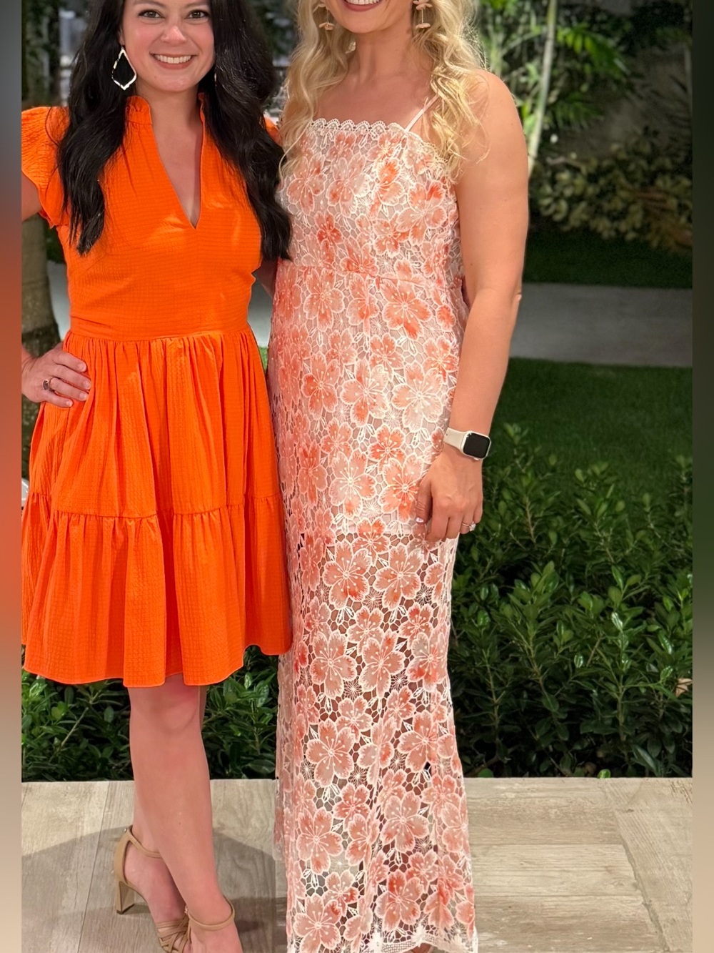 Petal & Pup Peach Floral Lace Maxi Dress